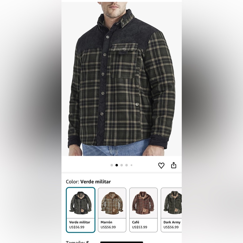 Men's Plaid Jacket - Black and Green
